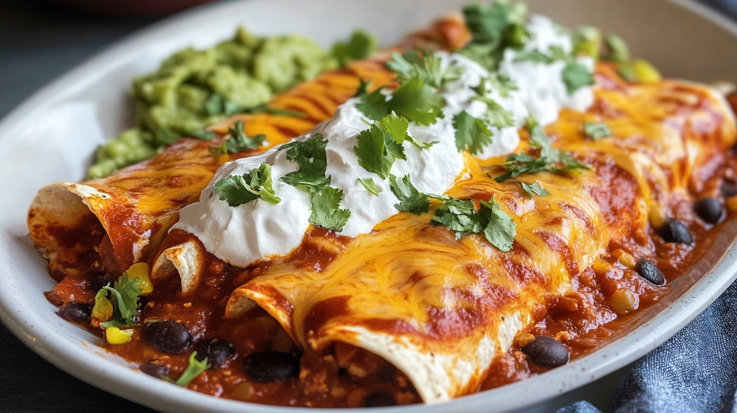 Delicious Boulders Enchilada Recipe with melted cheese and savory sauce.
