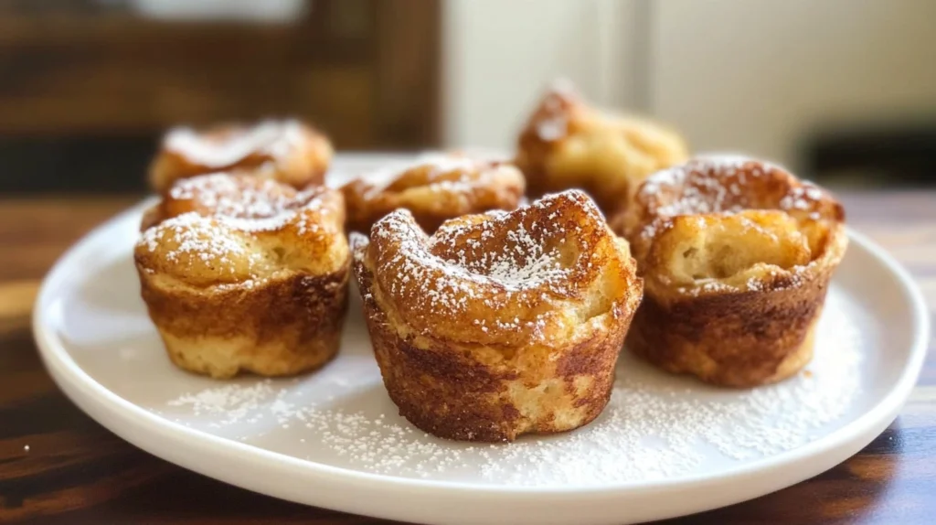 Mixing egg mixture for Cinnamon Sugar French Toast Muffins