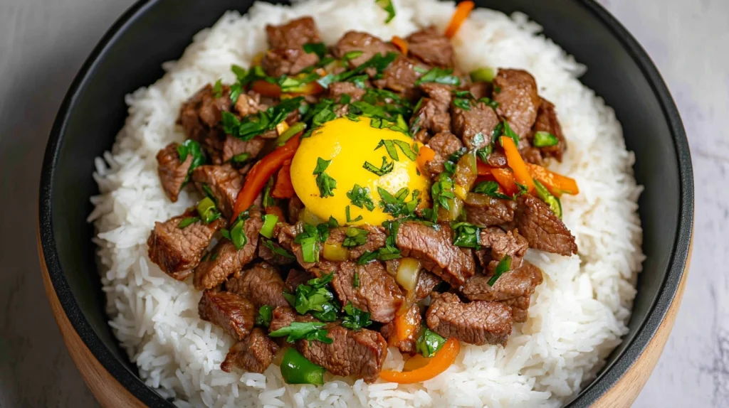 How to cook Beef Pepper Rice on a sizzling plate step-by-step