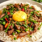 Beef Pepper Rice - Sizzling Japanese-inspired beef and rice dish