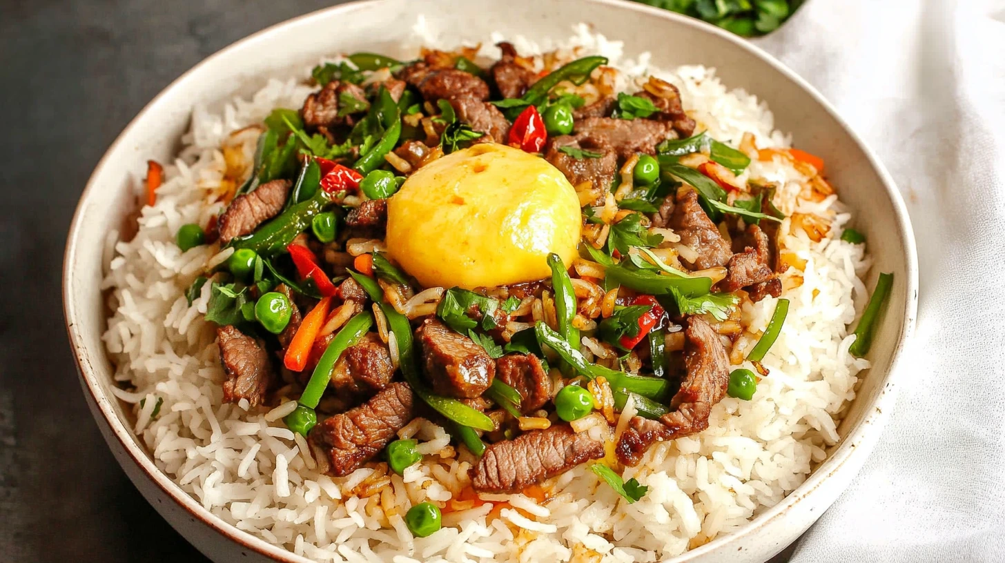 Beef Pepper Rice - Sizzling Japanese-inspired beef and rice dish